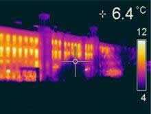 Thermal imaging of heat loss from a Victorian mill