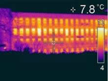 Thermal imaging of heat loss at a Victorian mill