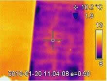 Thermal imaging of a porous wall